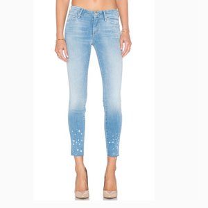 MOTHER Looker Ankle Fray Splatter Jeans